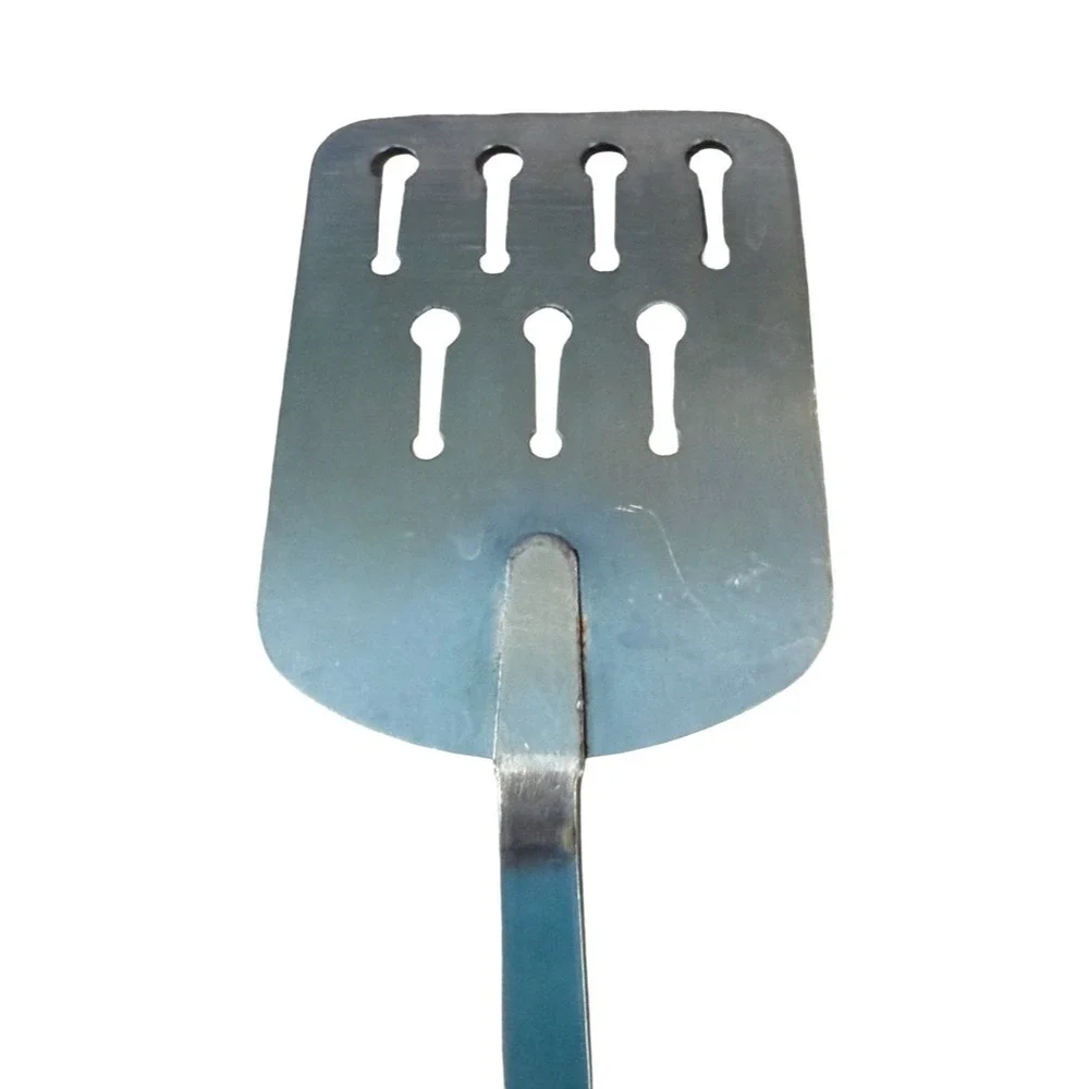 Vintage EKCO USA Slotted Spatula Stainless Steel Black Handle Turner Flipper